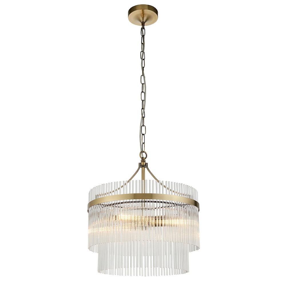 Marietta 3 Light Antique Brass Pendant