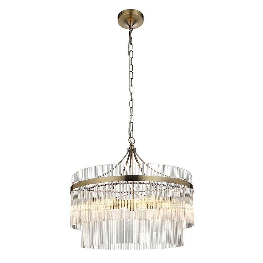Marietta 5 Light Antique Brass Pendant