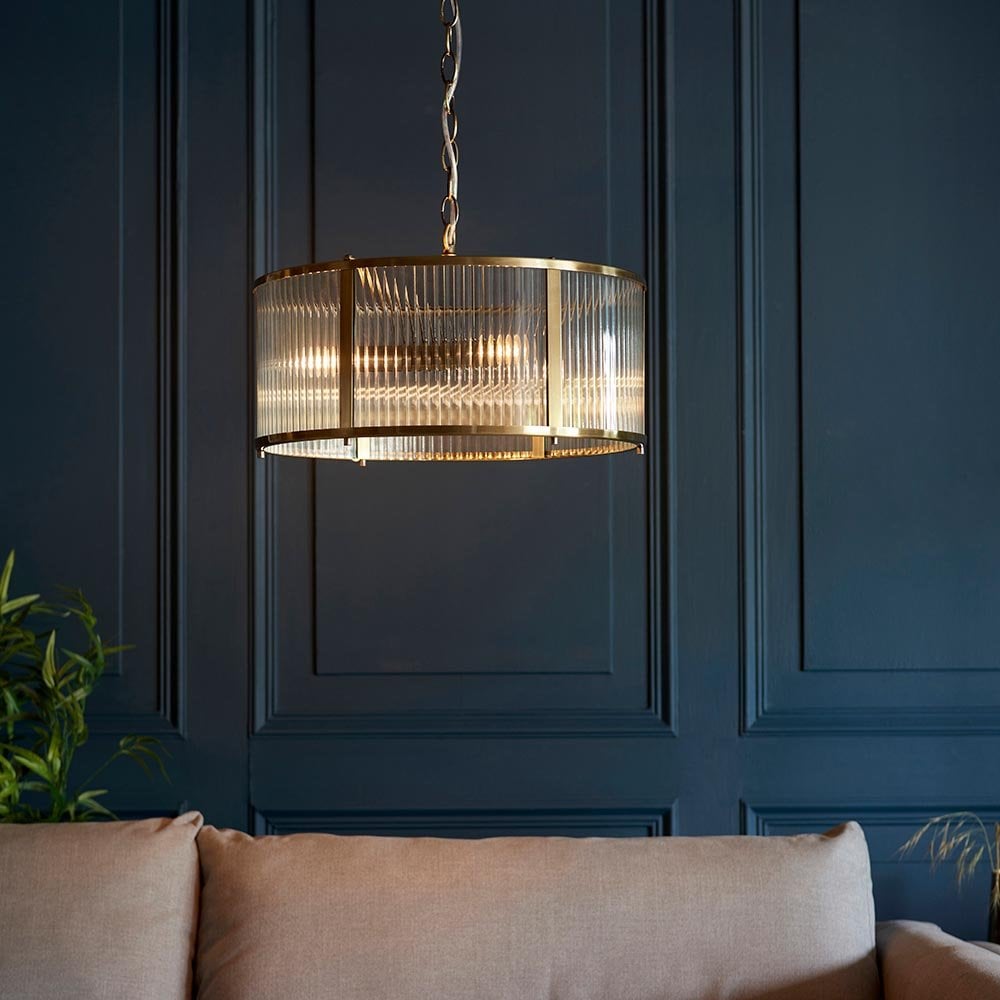 Ridgeton 3 Light Antique Brass Pendant