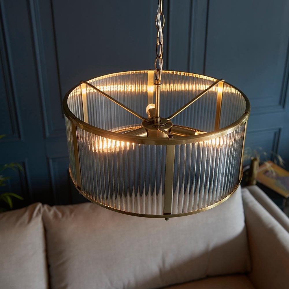 Ridgeton 3 Light Antique Brass Pendant