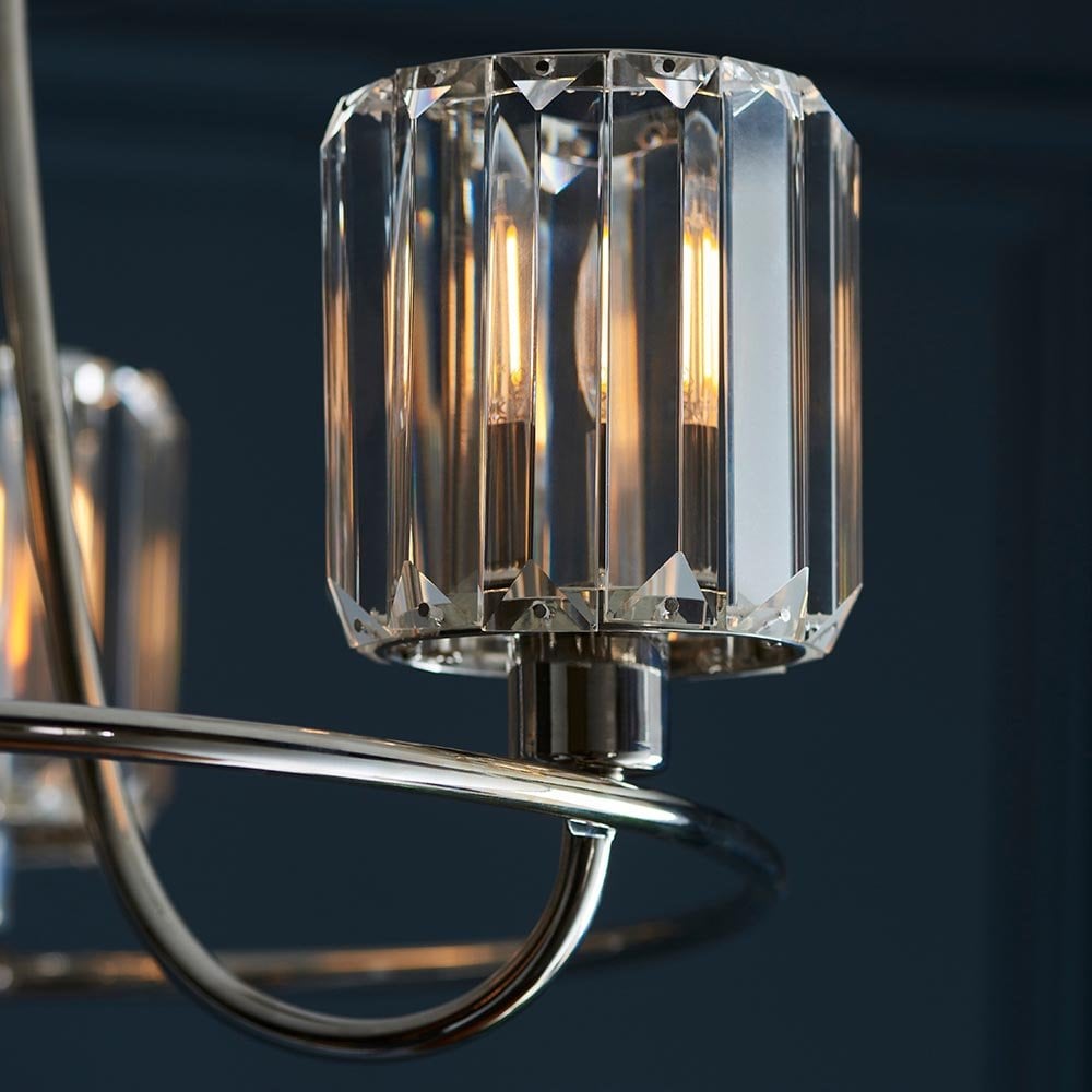 Berenice 3 Light Semi Flush in Bright Nickel