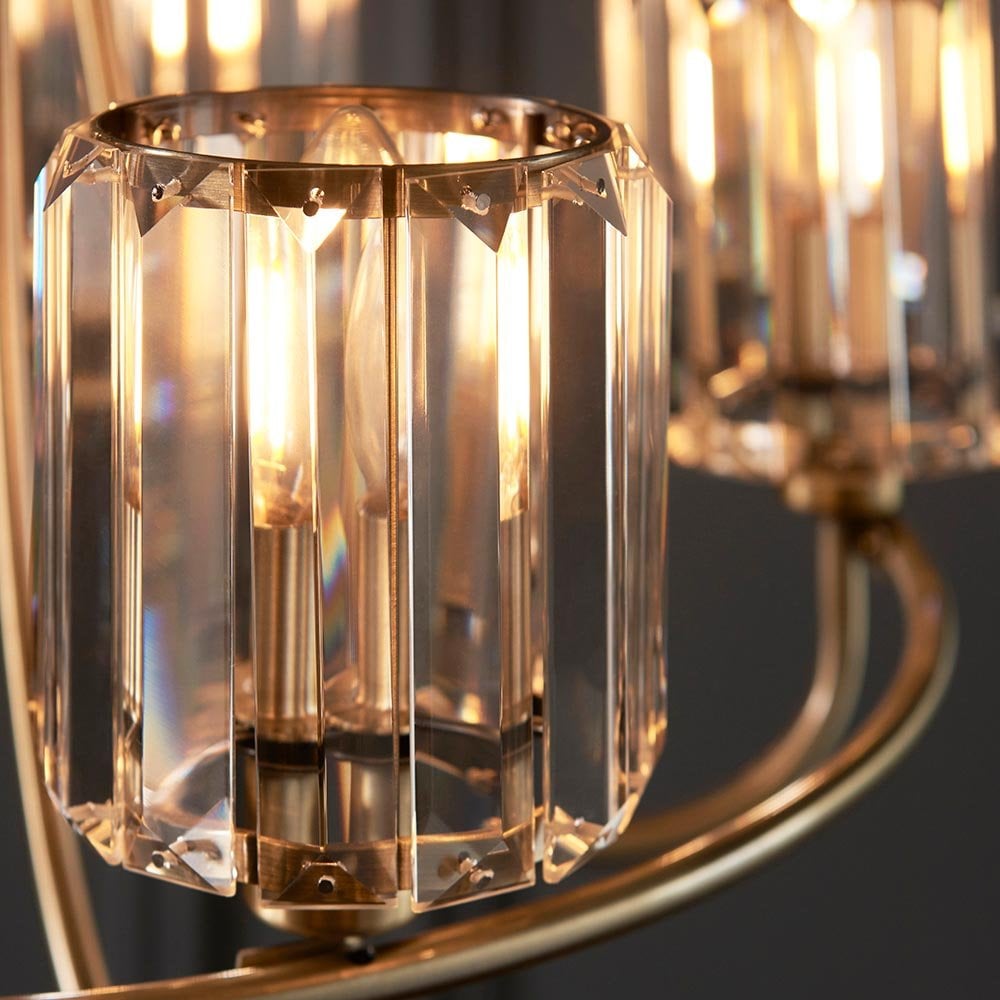 Berenice 5 Light Pendant in Antique Brass