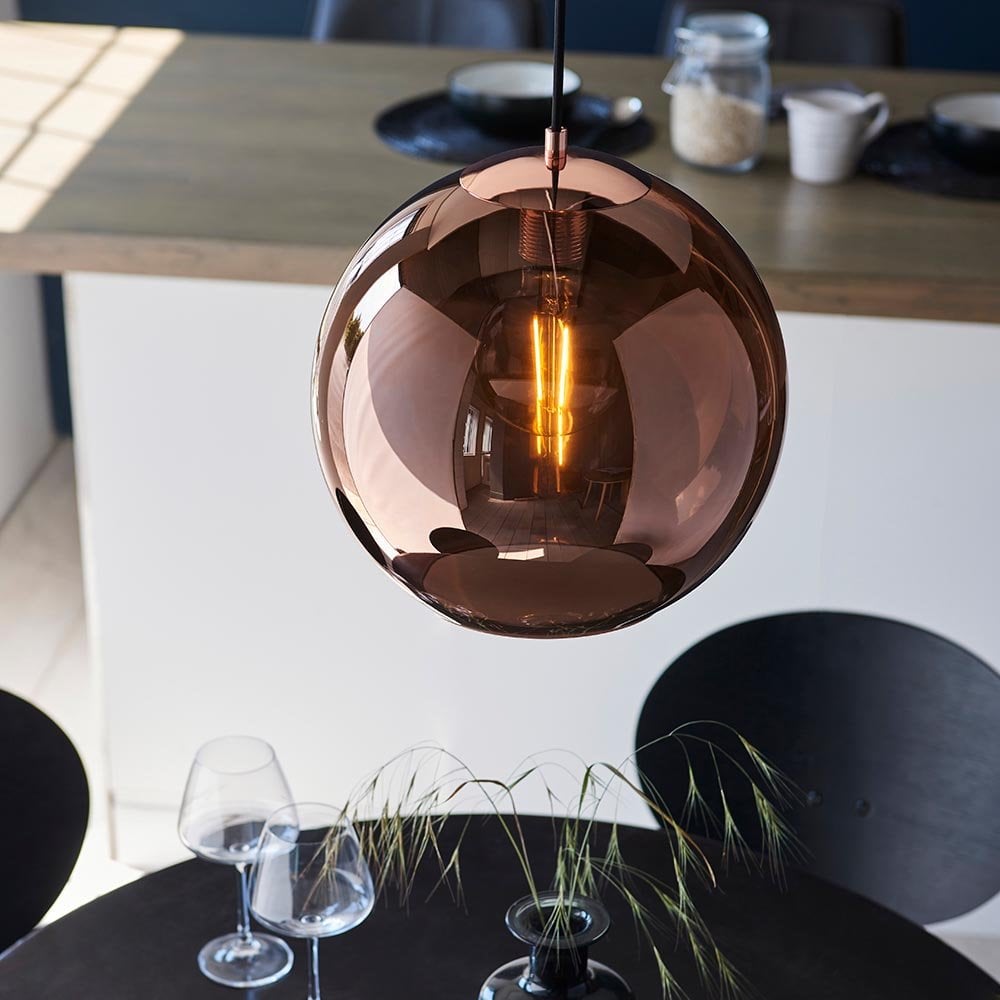 Boli Single Pendant with Copper Mirrored Glass Shade