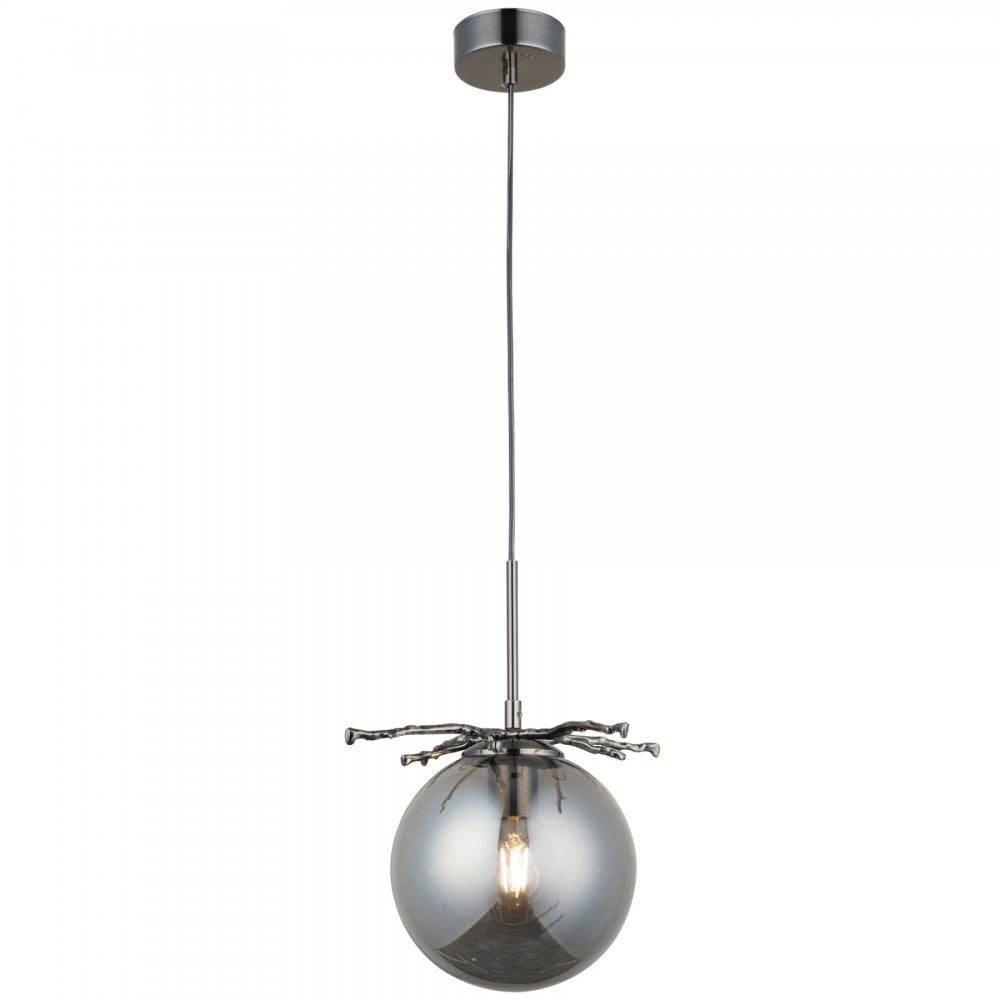 Harvey Single Brushed Black Chrome Pendant