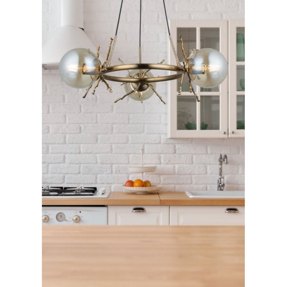 Harvey 3 Light Satin Brass Pendant