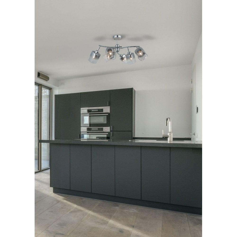 Taylor 6 Light Polished Chrome Semi Flush