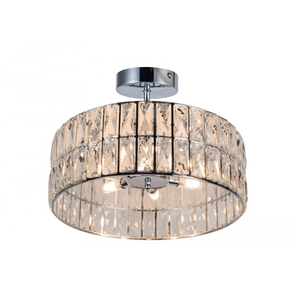 Haley 6 Light Polished Chrome Semi Flush Crystal Fitting