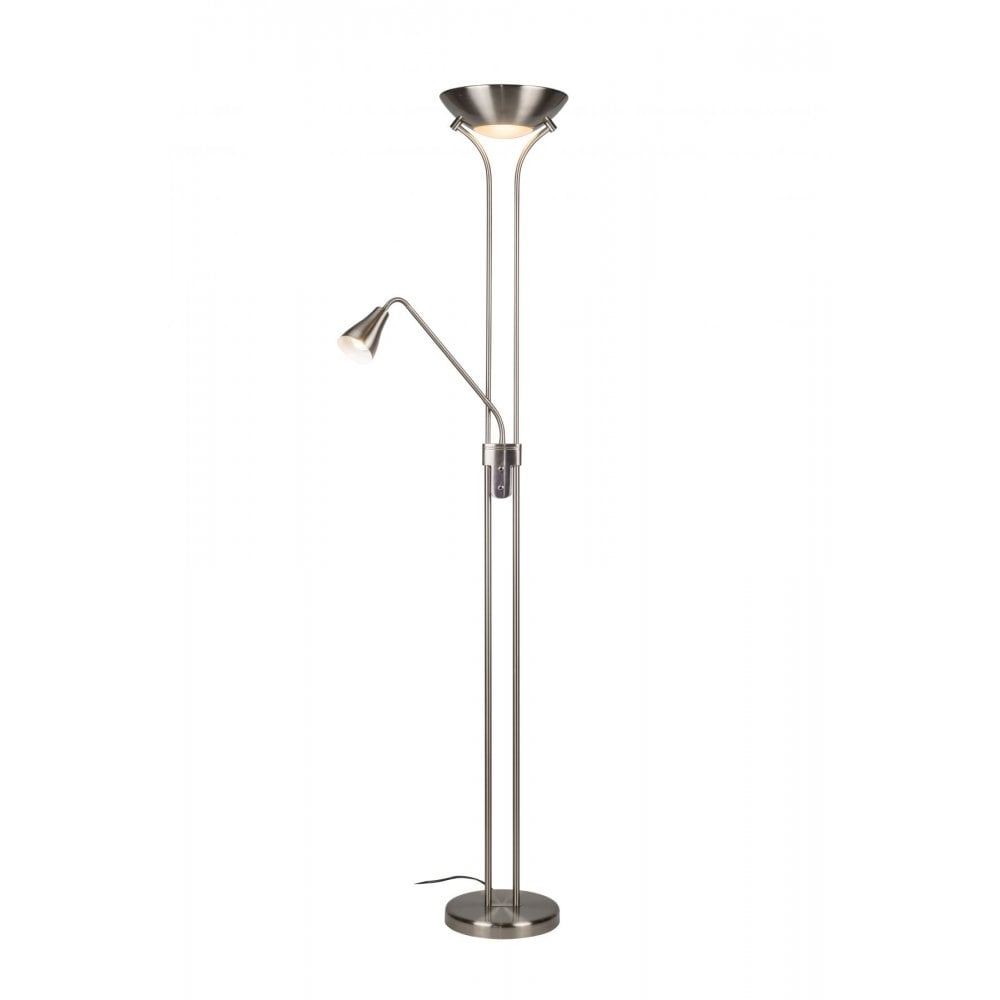 Alba Satin Chrome Mother & Child Floor Lamp
