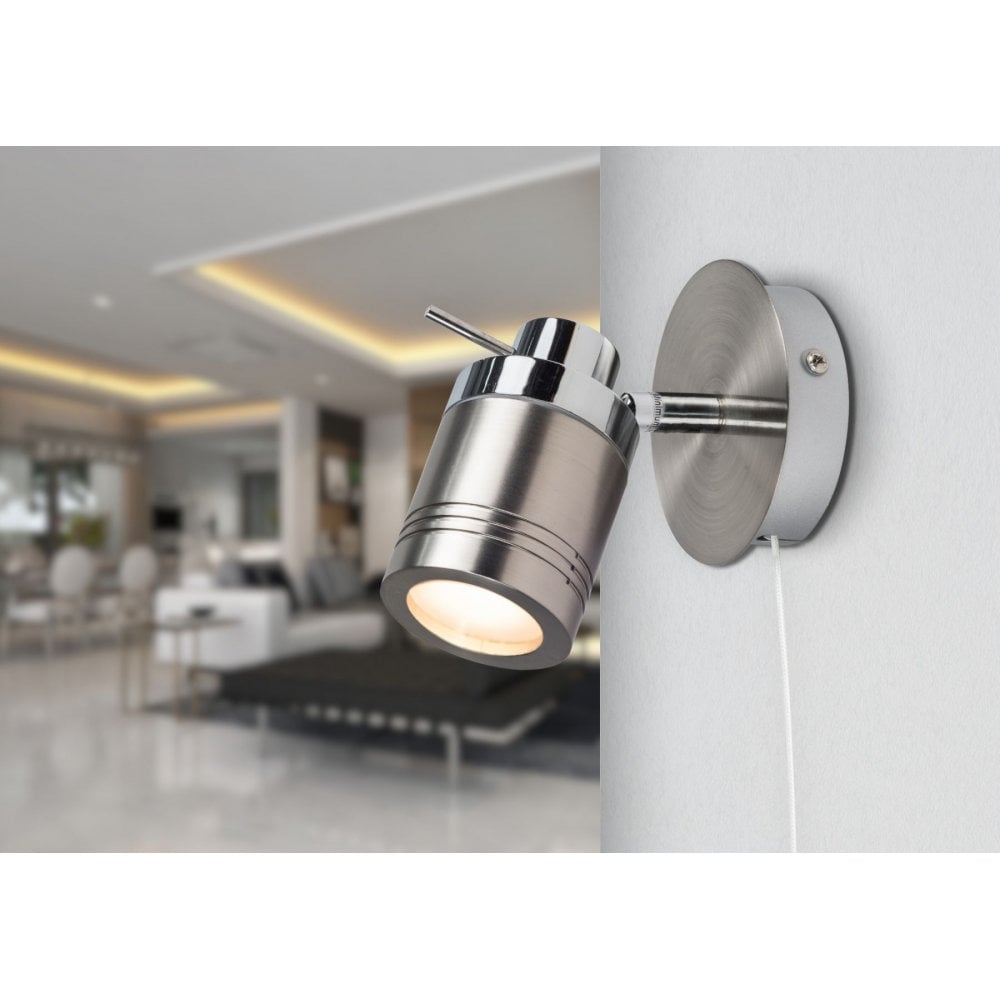 Luxo Single Spotlight in Satin Chrome