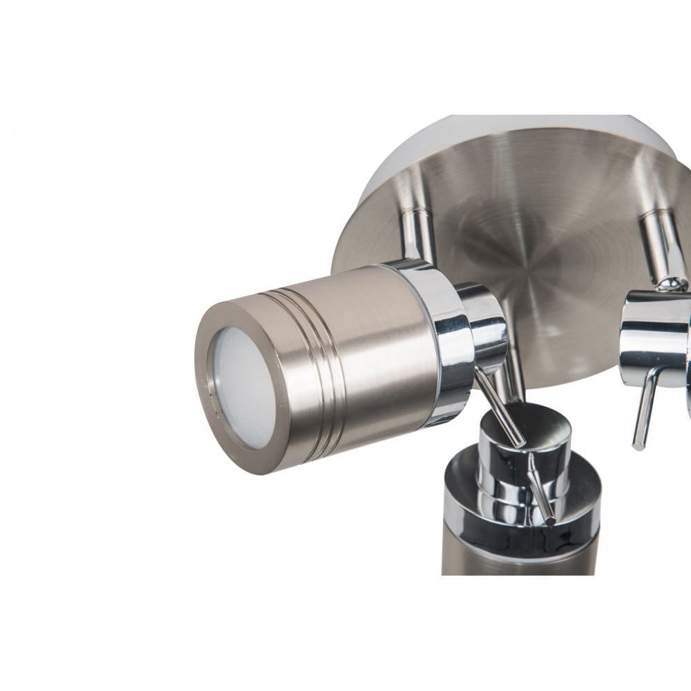 Luxo 3 Light Spotlight in Satin Chrome