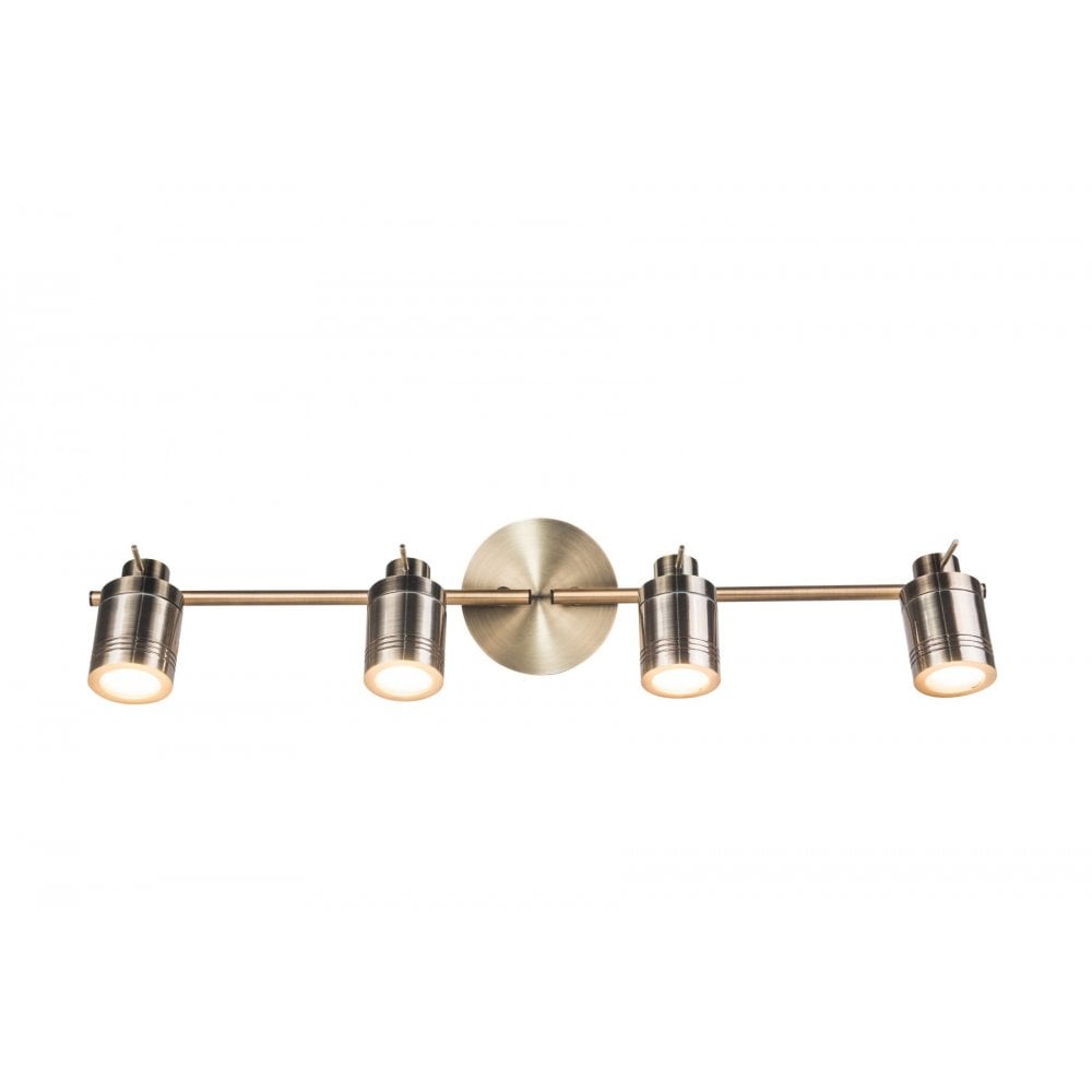 Luxo 4 light Spotlight Bar in Antique Brass