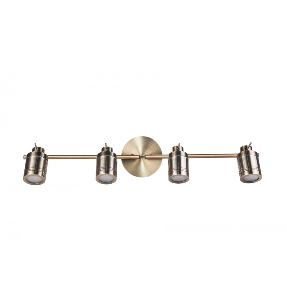 Luxo 4 light Spotlight Bar in Antique Brass