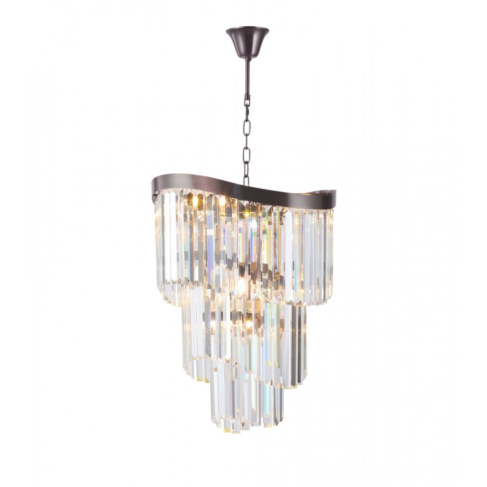Waverly 6 Light Brushed Black Chrome Chandelier