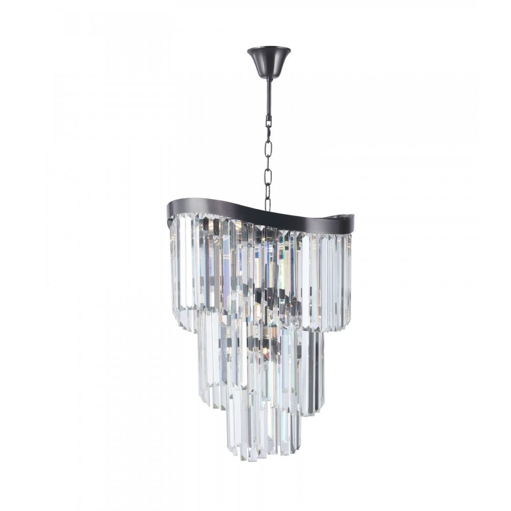 Waverly 6 Light Brushed Black Chrome Chandelier