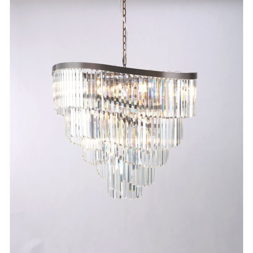 Waverly 16 Light Brushed Black Chrome Chandelier
