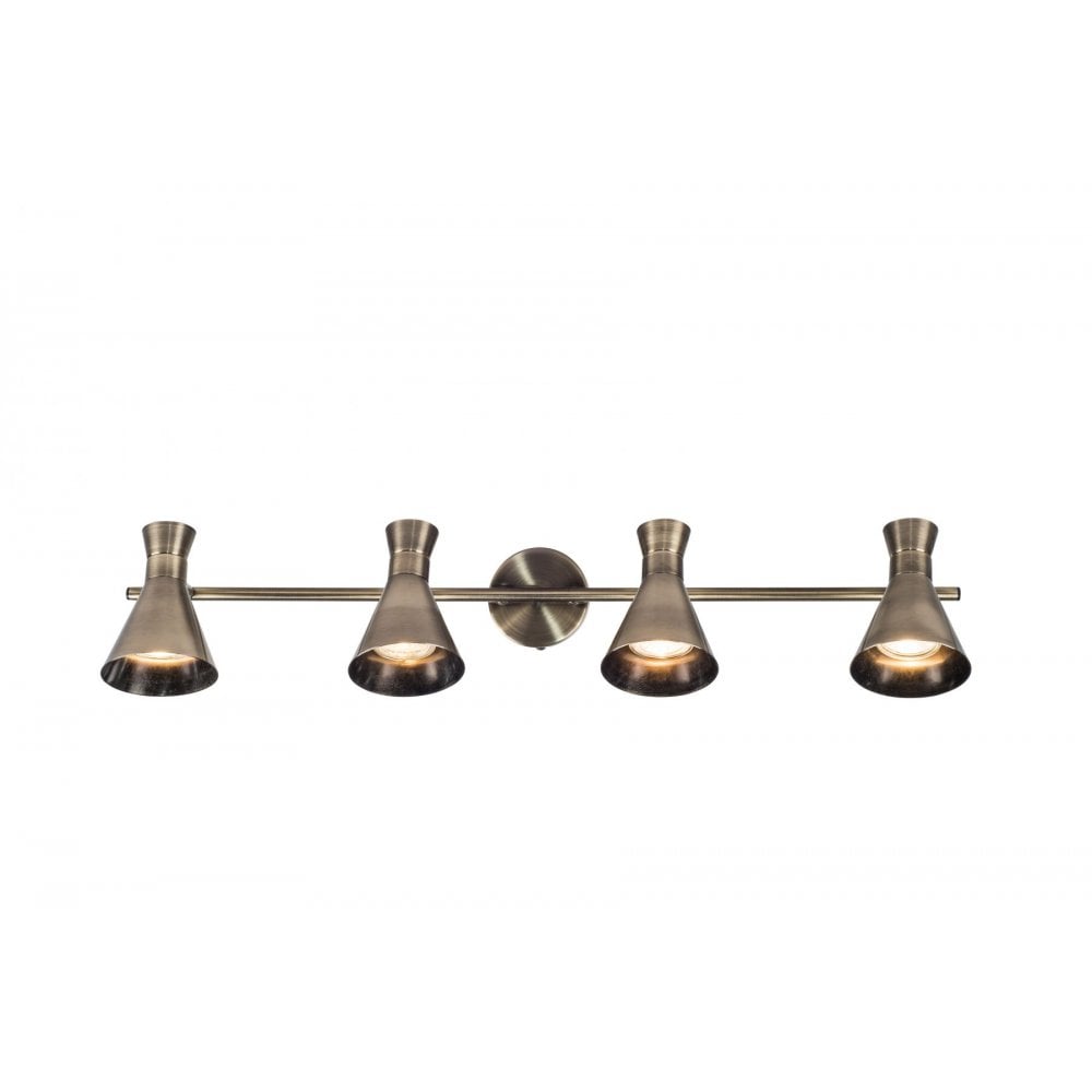 Pixar 4 Light Spotlight Bar in Antique Brass