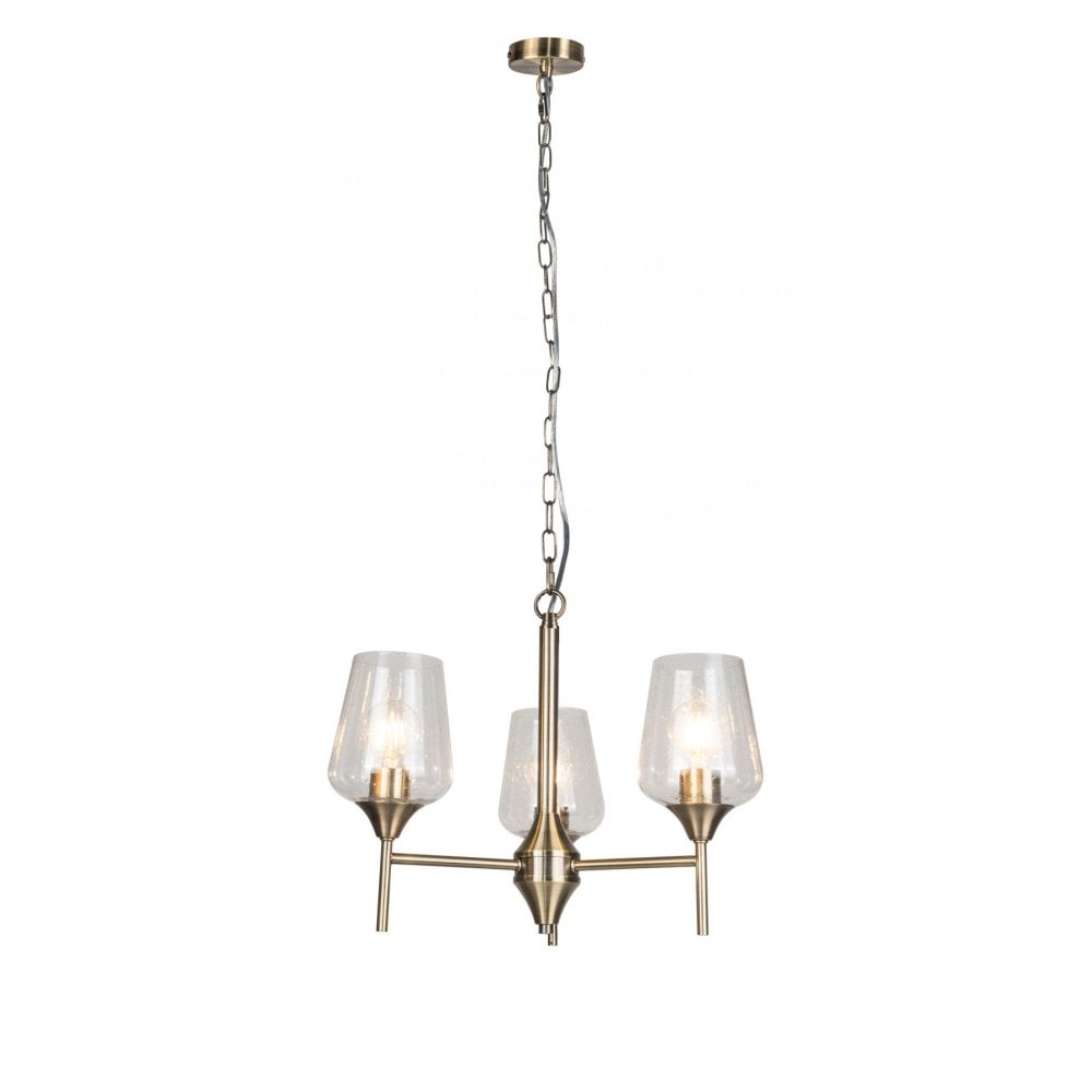 Vino 3 Light Antique Brass Pendant