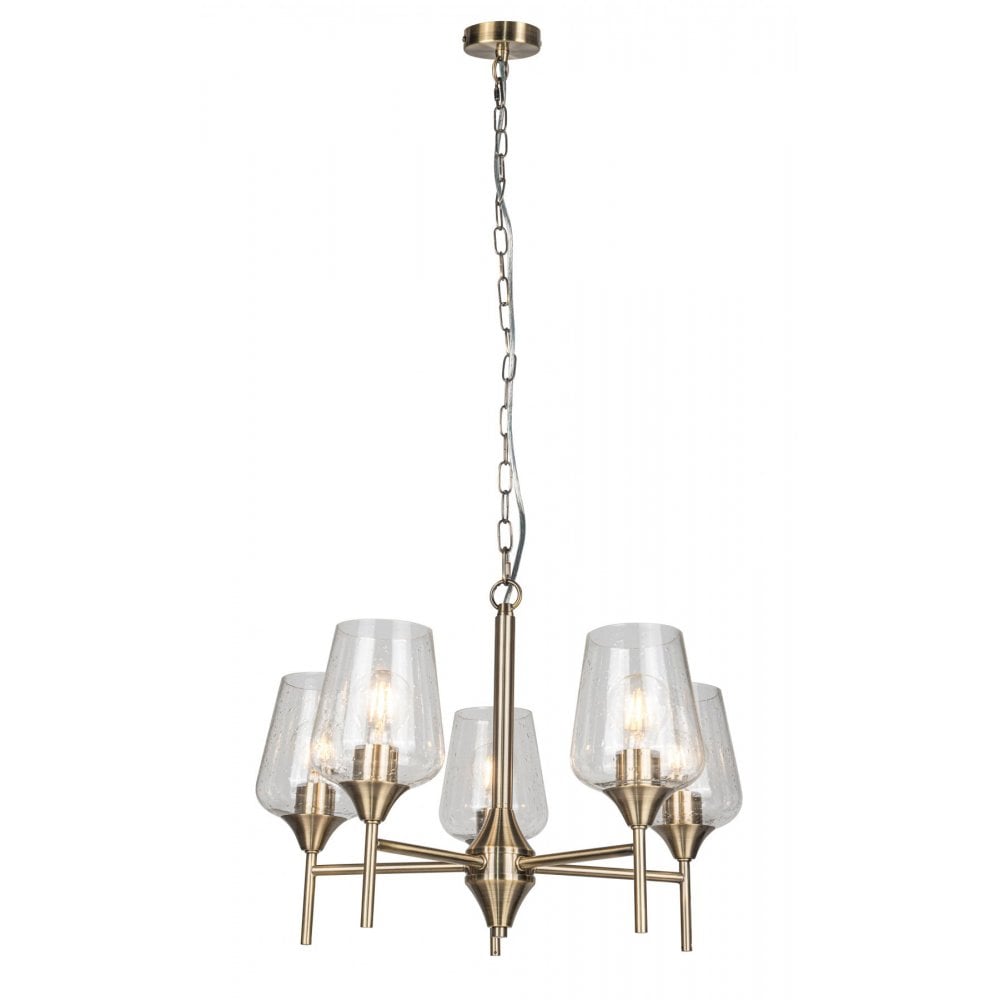 Vino 5 Light Antique Brass Pendant