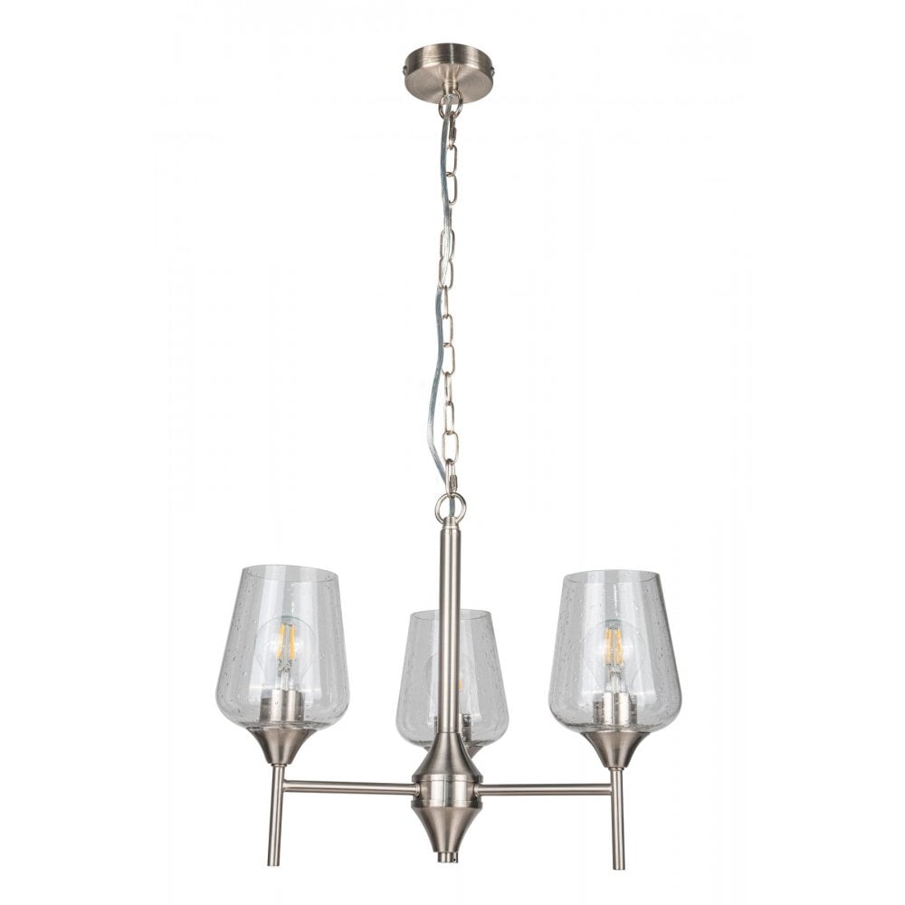 Vino 3 Light Satin Chrome Pendant