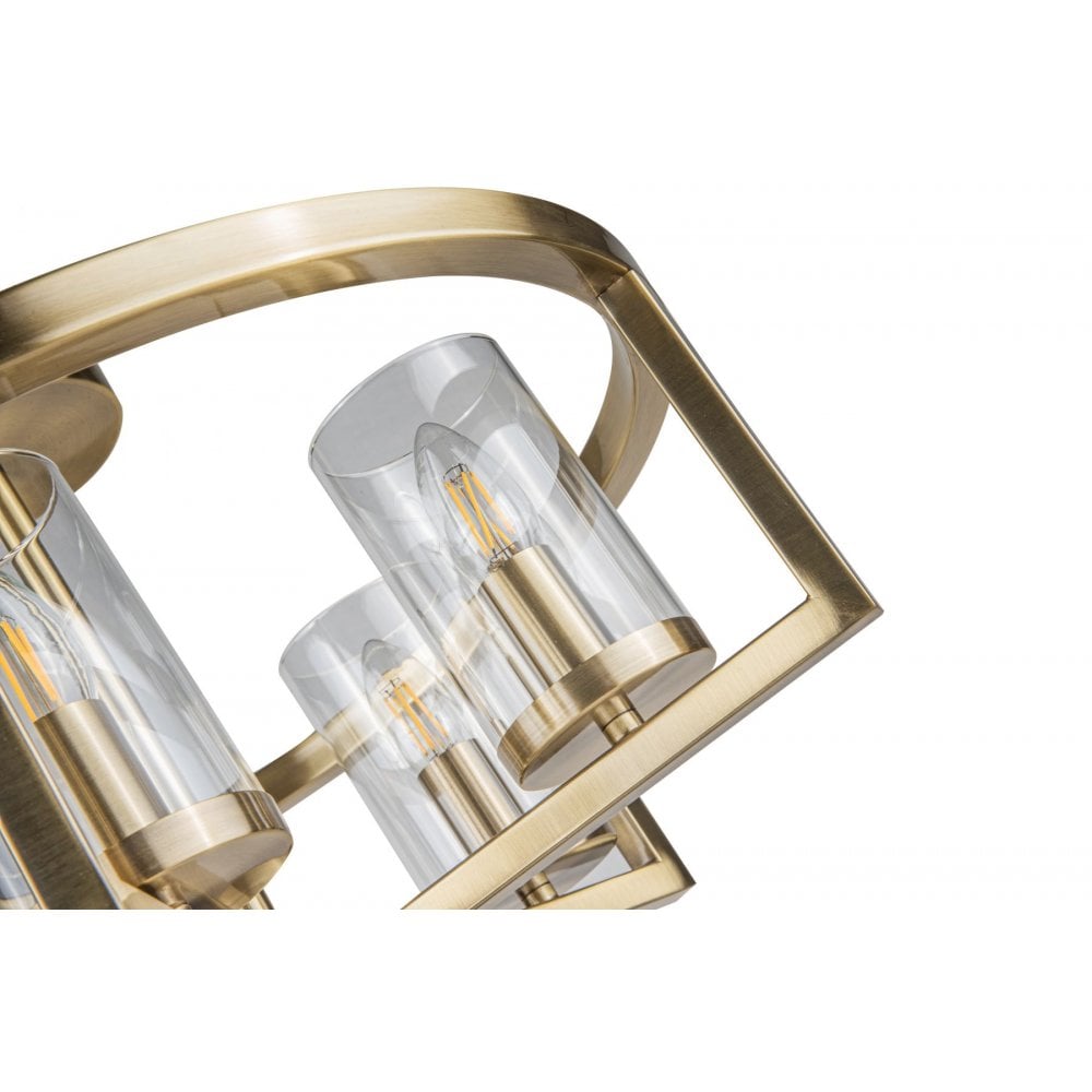 Costello 5 Light Antique Brass Semi Flush