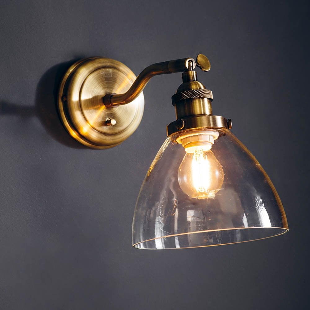 Hansen Wall Light in Antique Brass