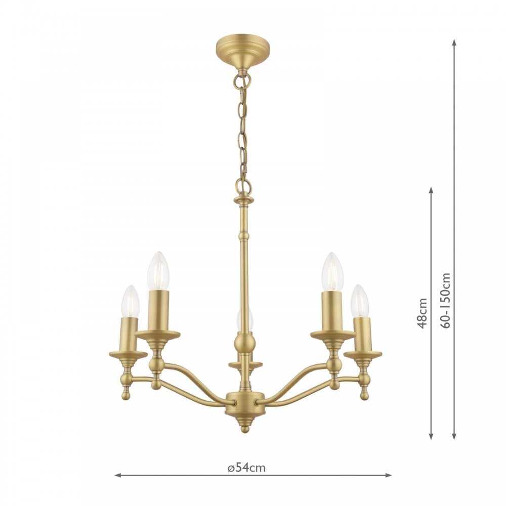 Ludchurch 5 Light Matt Antique Bras Pendant Fitting Only