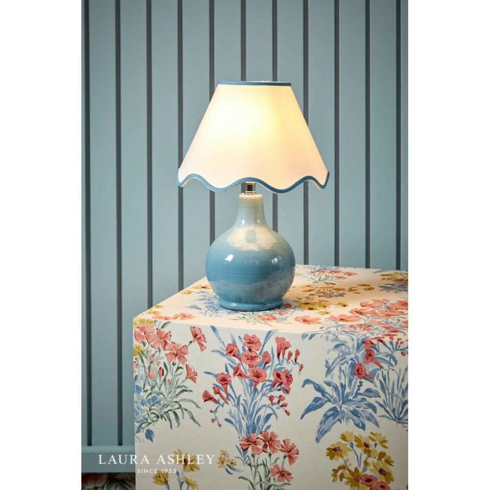 Bramhope Blue Table Lamp C/W Shade