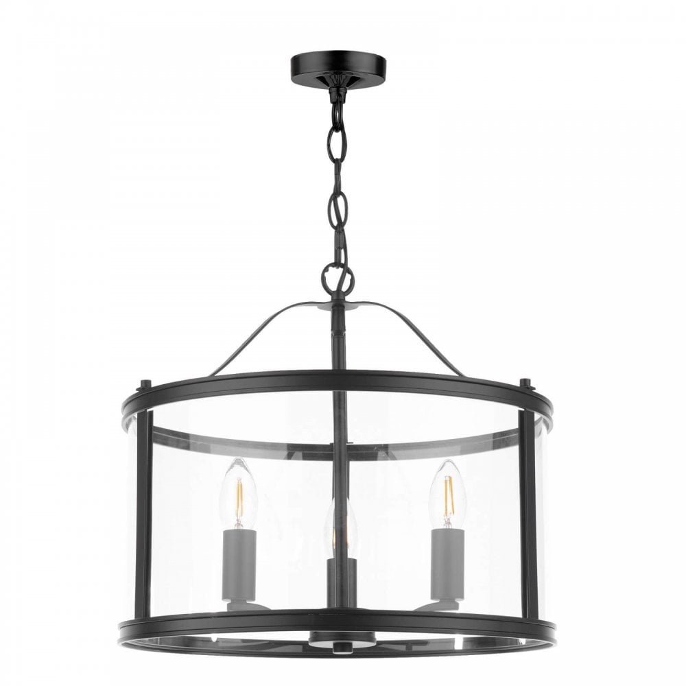 Harrington 3 Light Matt Black Pendant