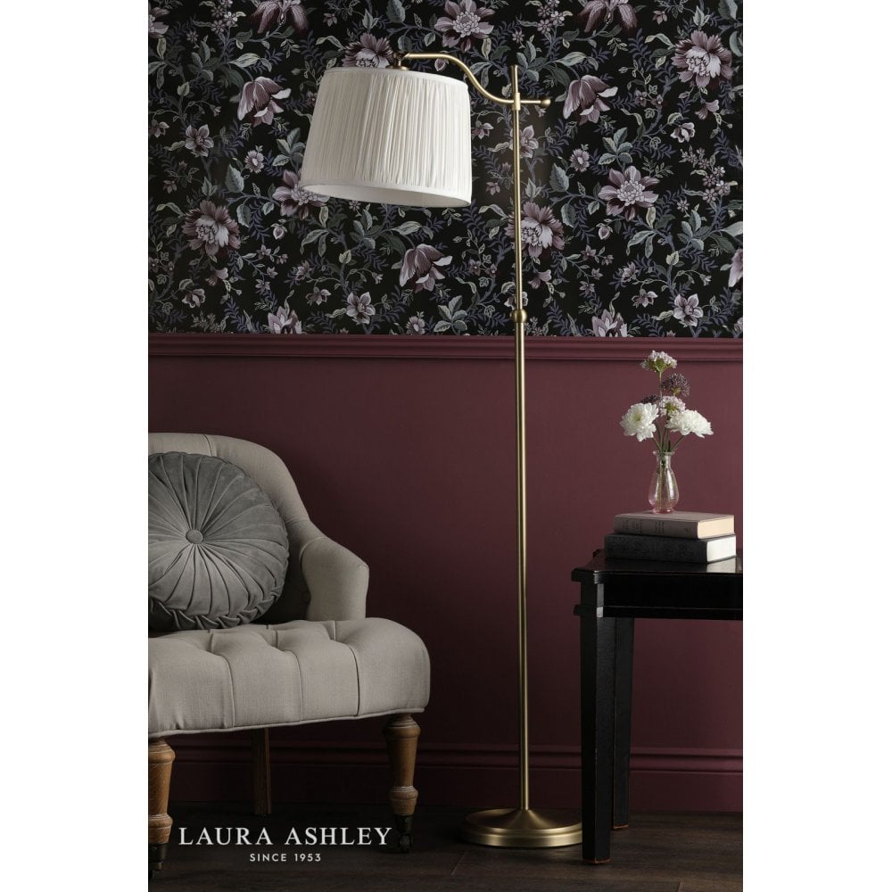 Hemsley Antique Brass Floor Lamp C/W Shade