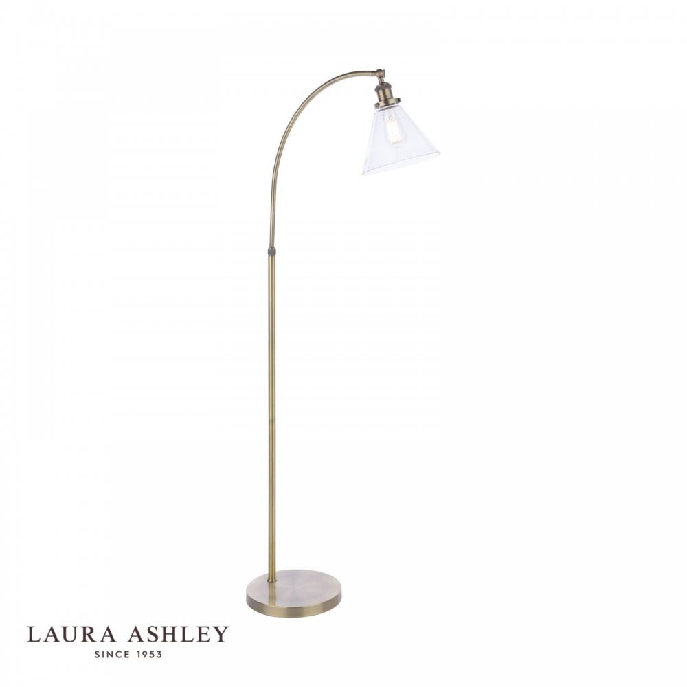 Isaac Antique Brass & Glass Floor Lamp
