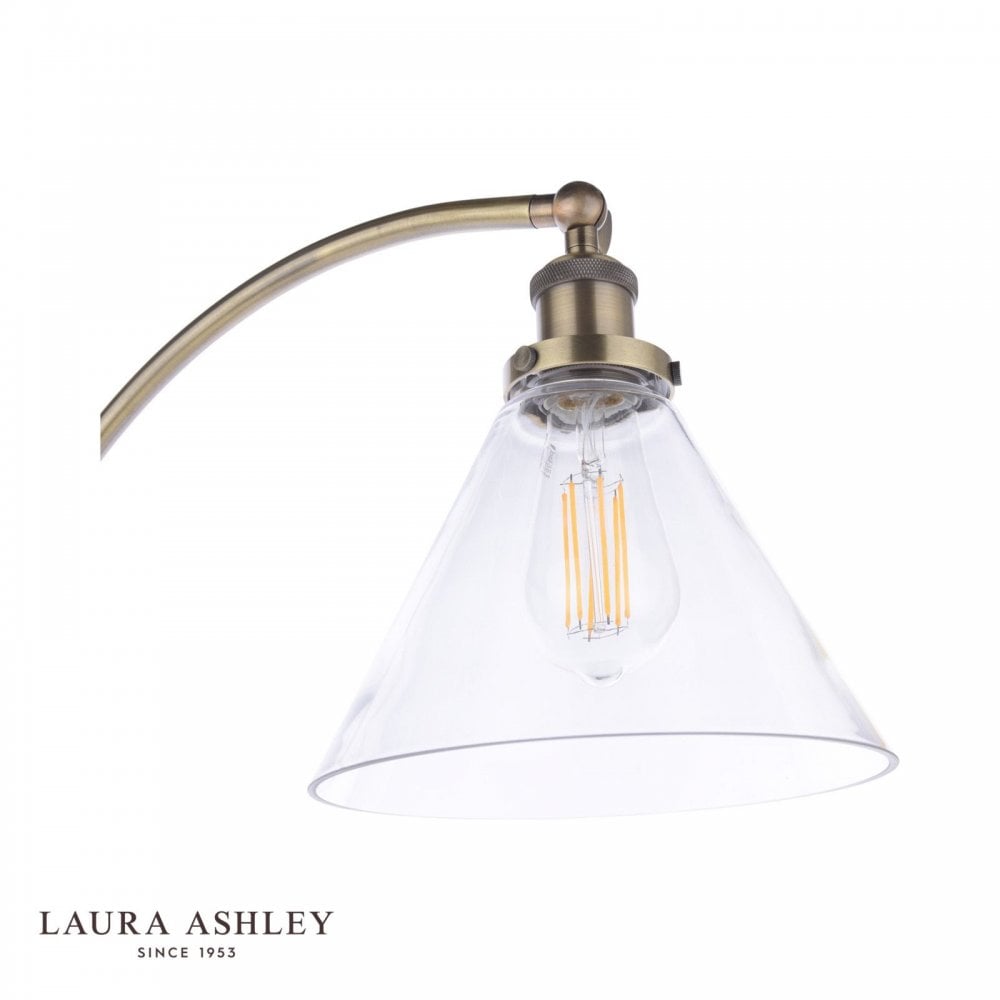 Isaac Antique Brass & Glass Floor Lamp