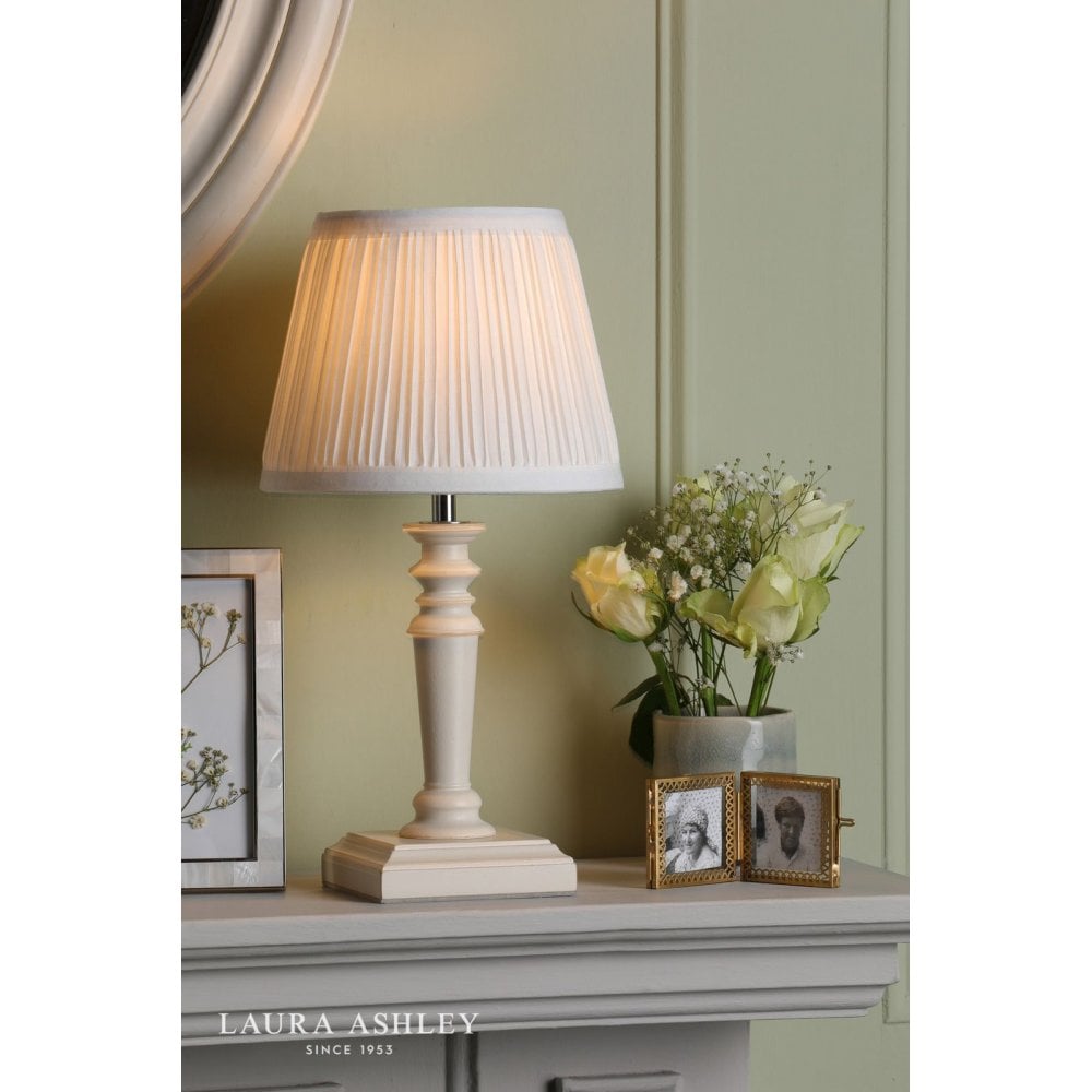 Tate Twin Pack Distressed Wood Table Lamp C/W Shade