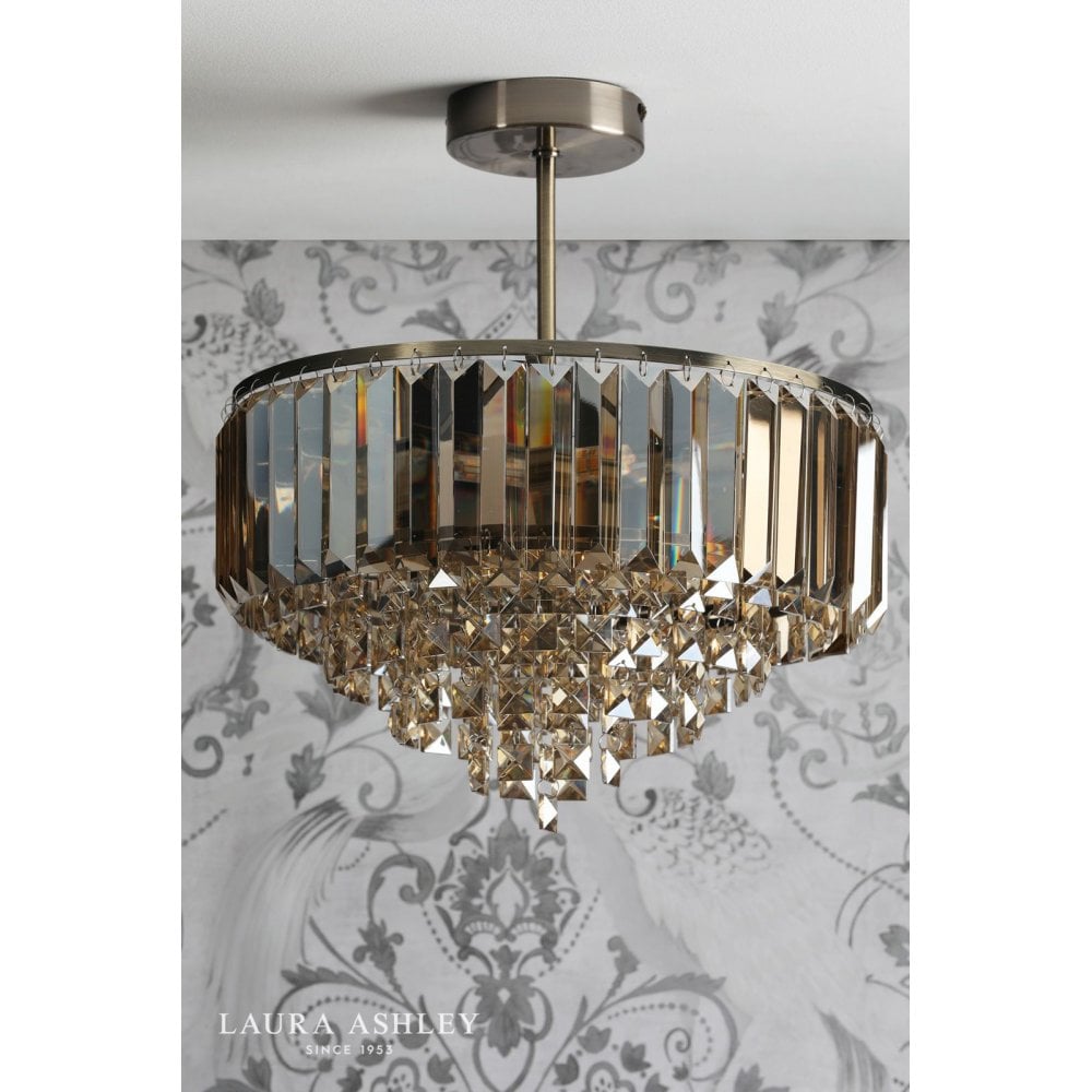 Vienna 3 Light Semi Flush Champagne Crystal