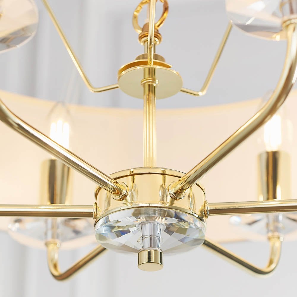 Nixon 6 Light Ceiling Pendant in Brass