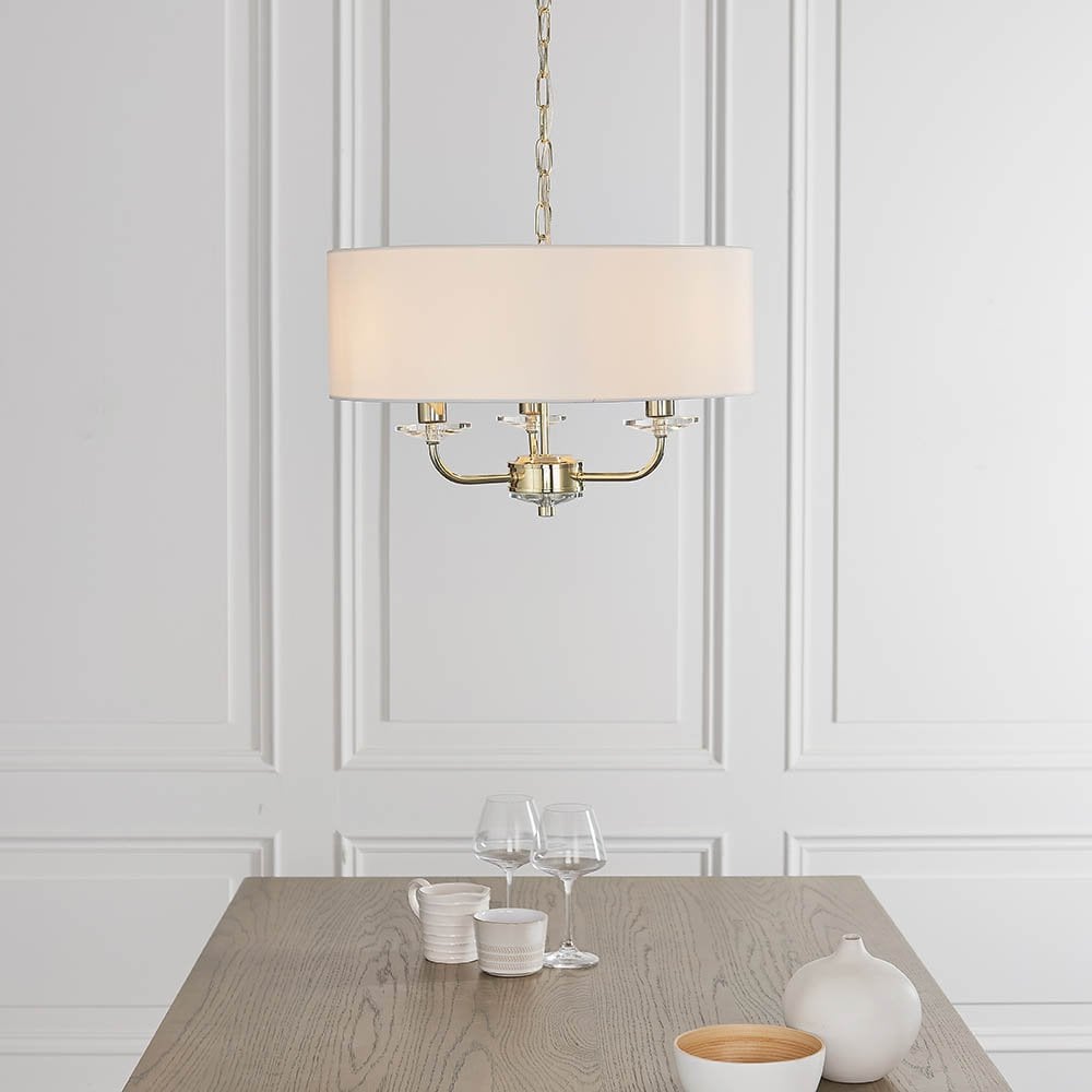 Nixon 3 Light Ceiling Pendant in Brass Finish