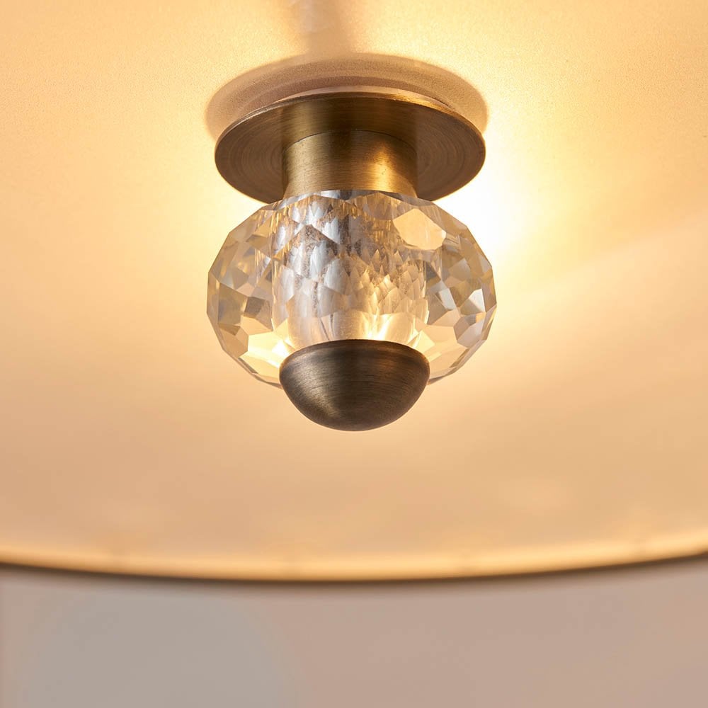 Hudson 3 Light Semi-Flush in Antique Brass