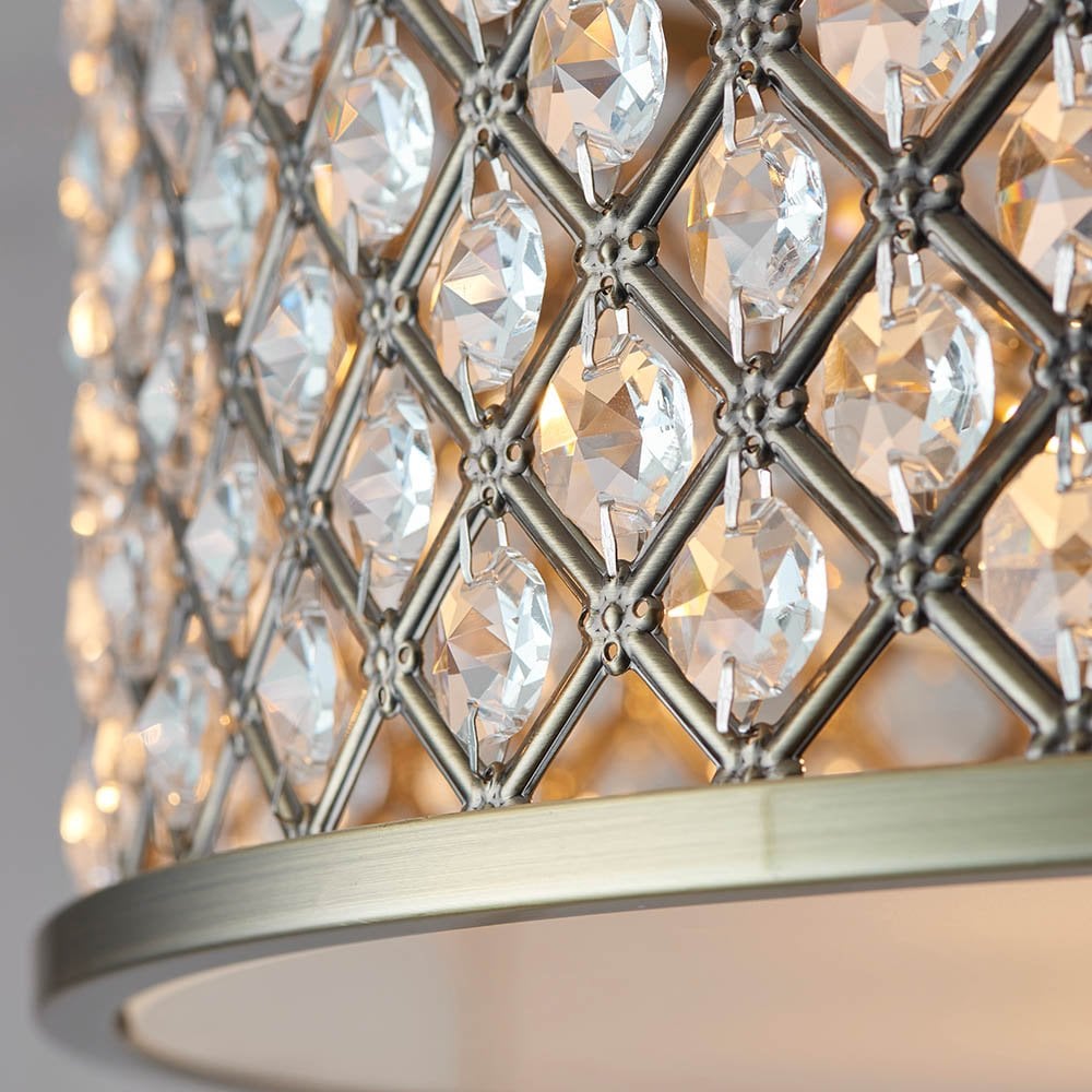 Hudson 3 Light Semi-Flush in Antique Brass