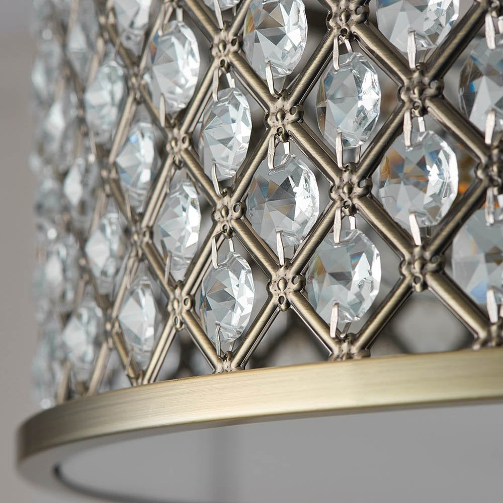Hudson 3 Light Semi-Flush in Antique Brass