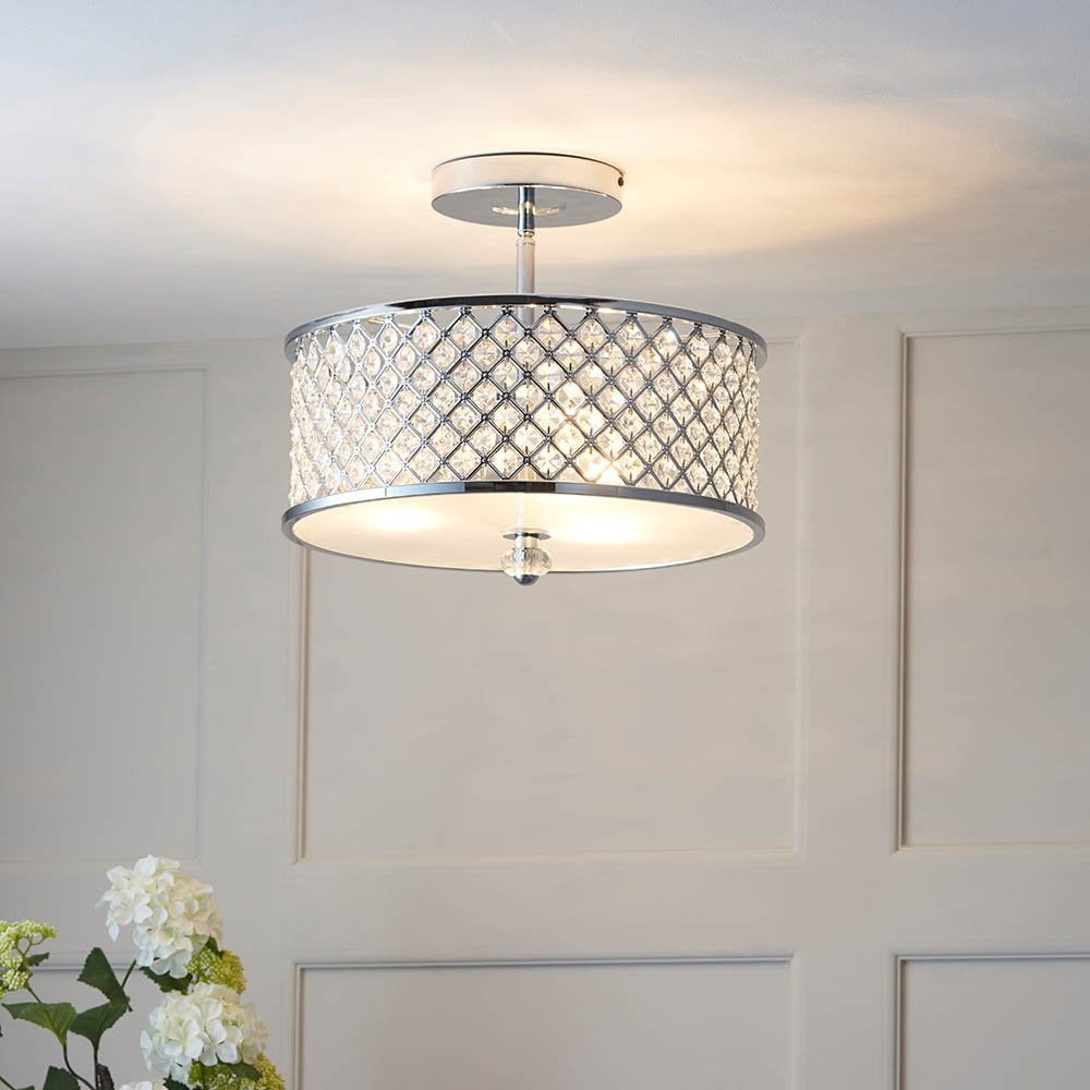 Hudson 3 Light Semi-Flush in Chrome