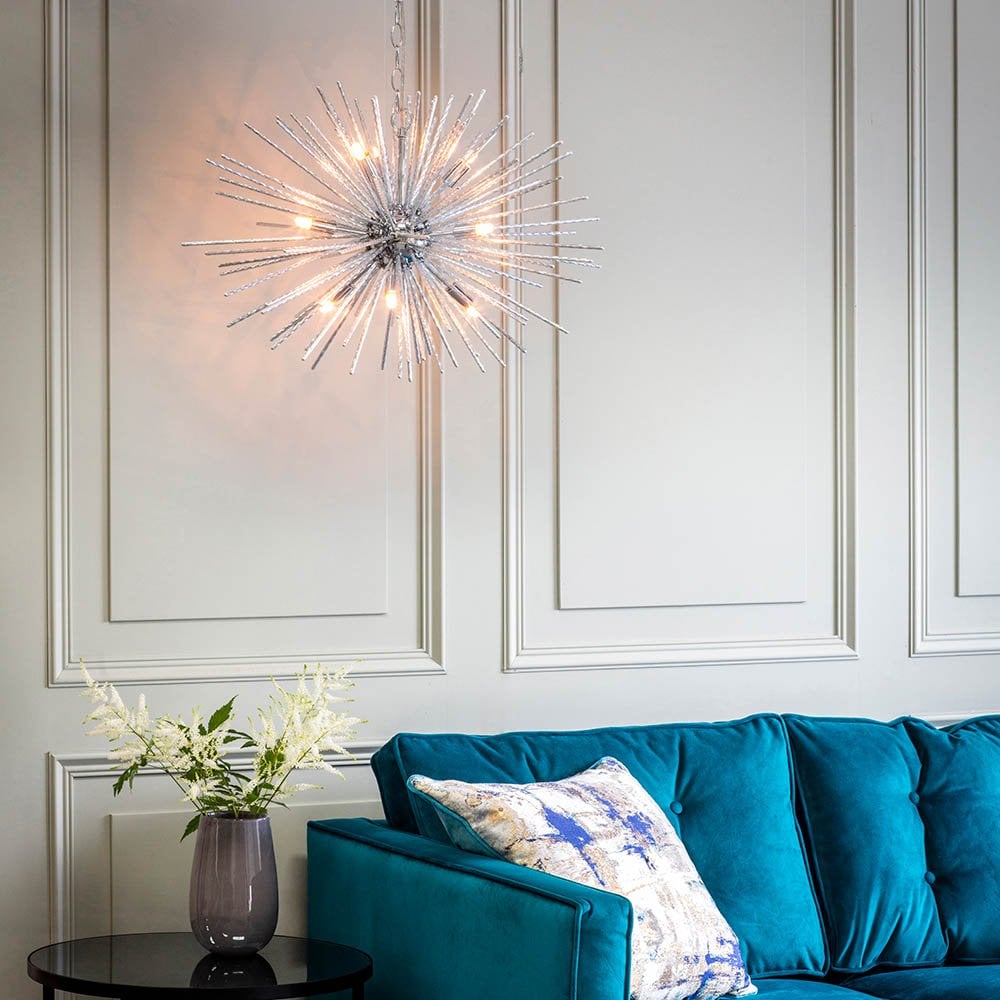 Lena 9 Light Pendant in Polished Chrome