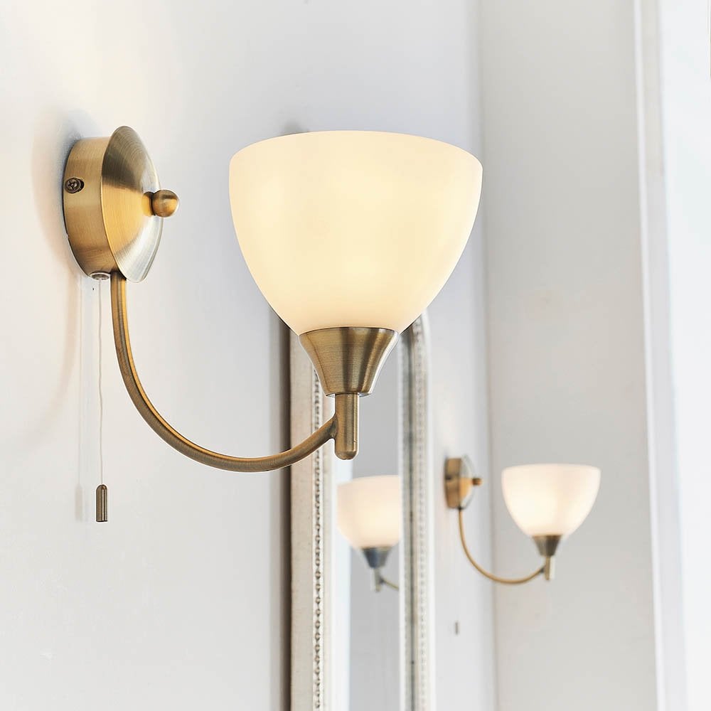 Alton Wall Light in Antique Brass