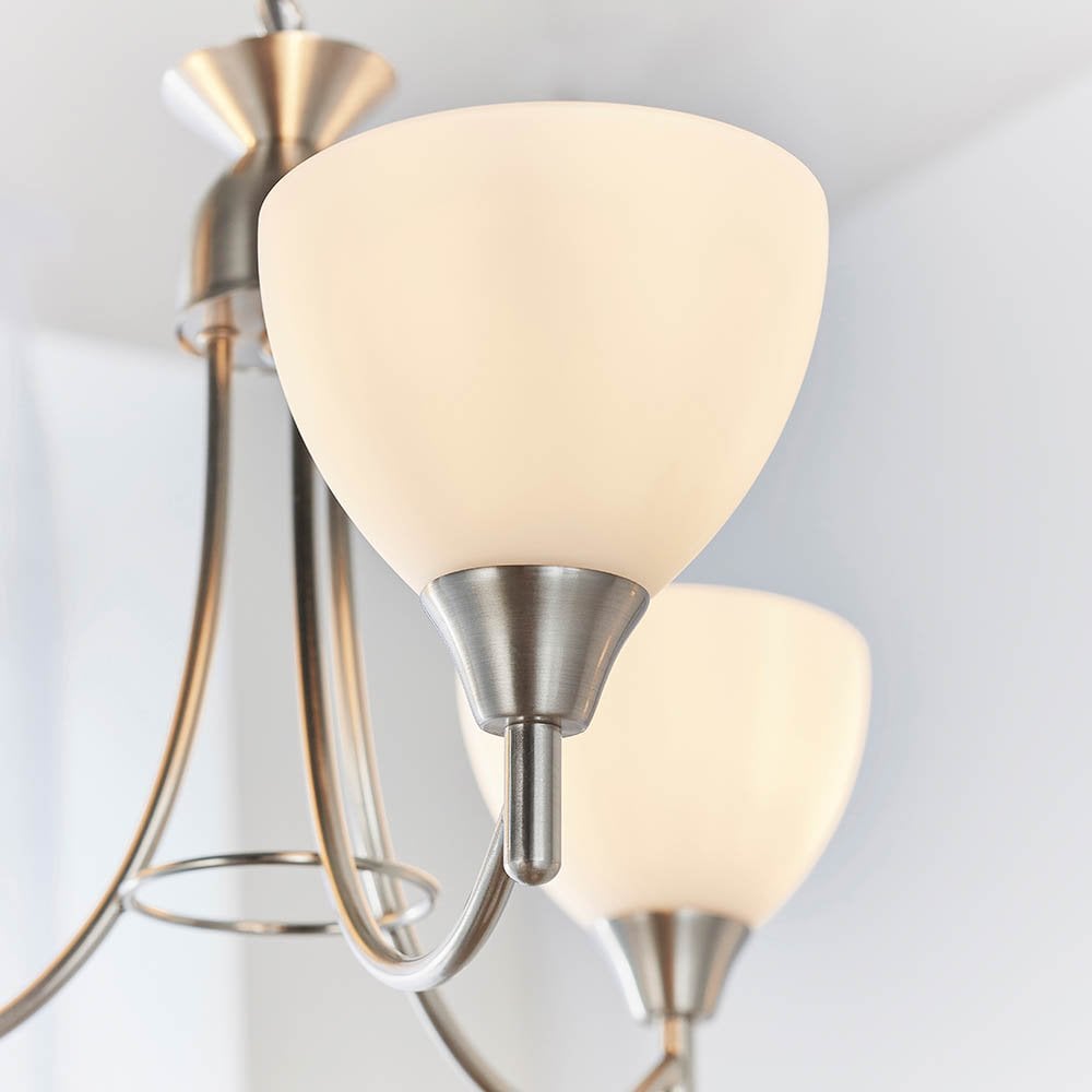 Alton 3 Light Ceiling Fitting in Satin Chrome