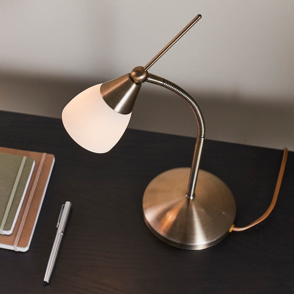 Range Touch Table Lamp in Antique Brass