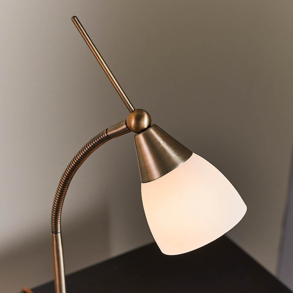Range Touch Table Lamp in Antique Brass