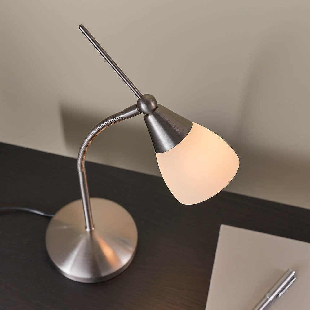 Range Touch Table Lamp in Satin Chrome