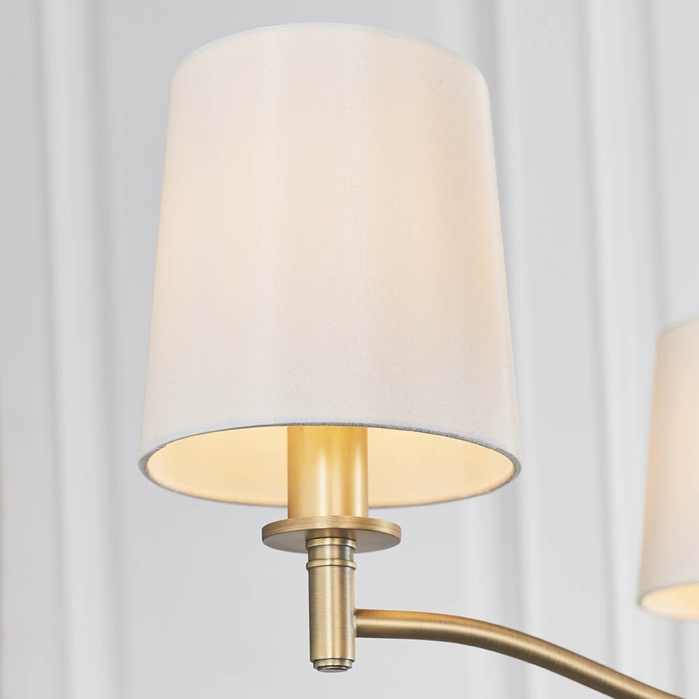 Ortona 3 Light Pendant in Antique Brass C/W Shades