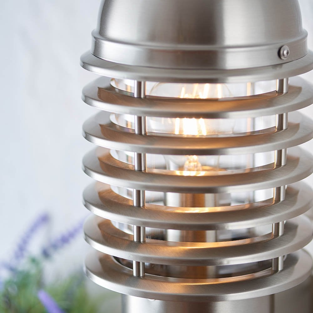 Louvre PIR Wall Light in Stainless Steel IP44