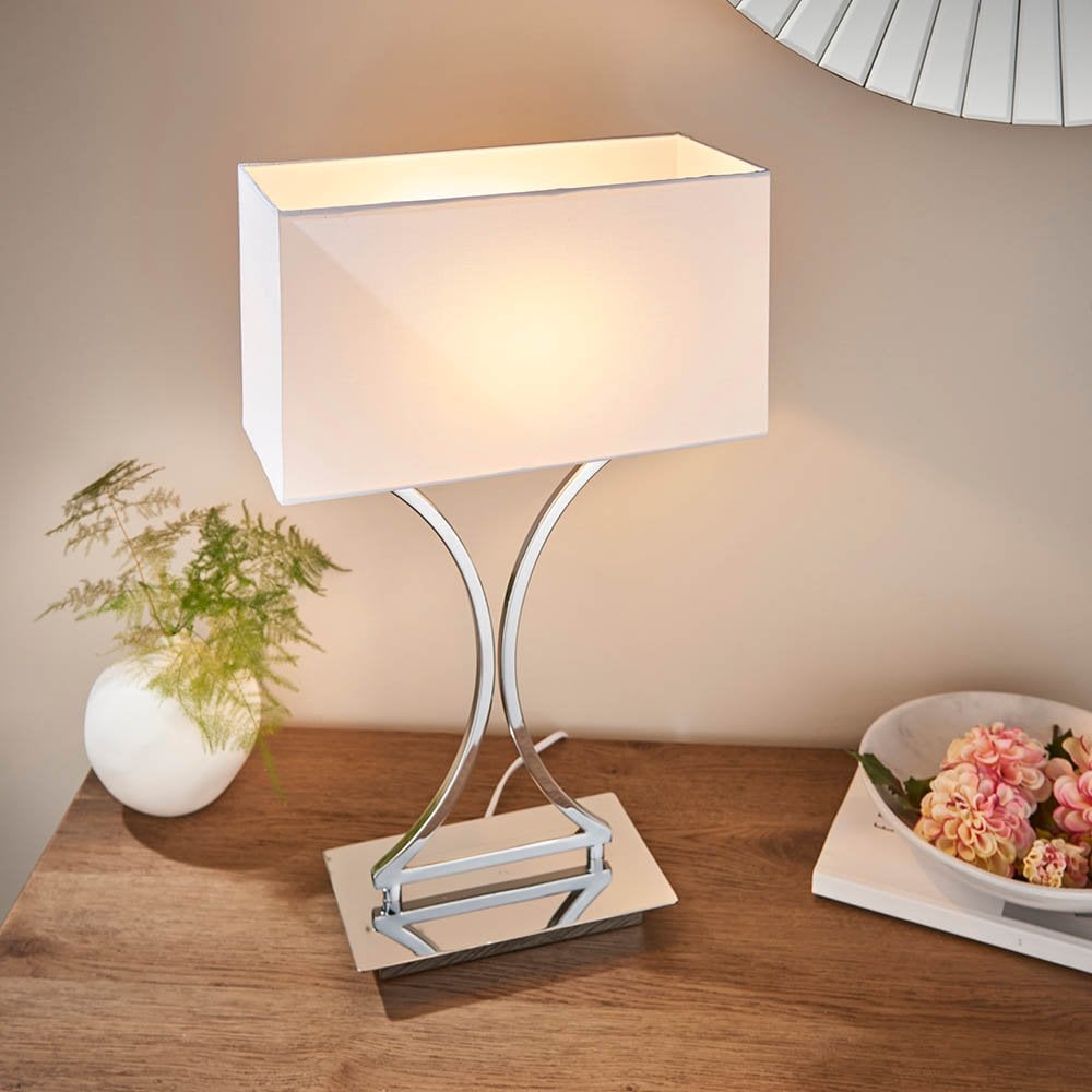 Epalle Table Lamp in Chrome C/W Shade
