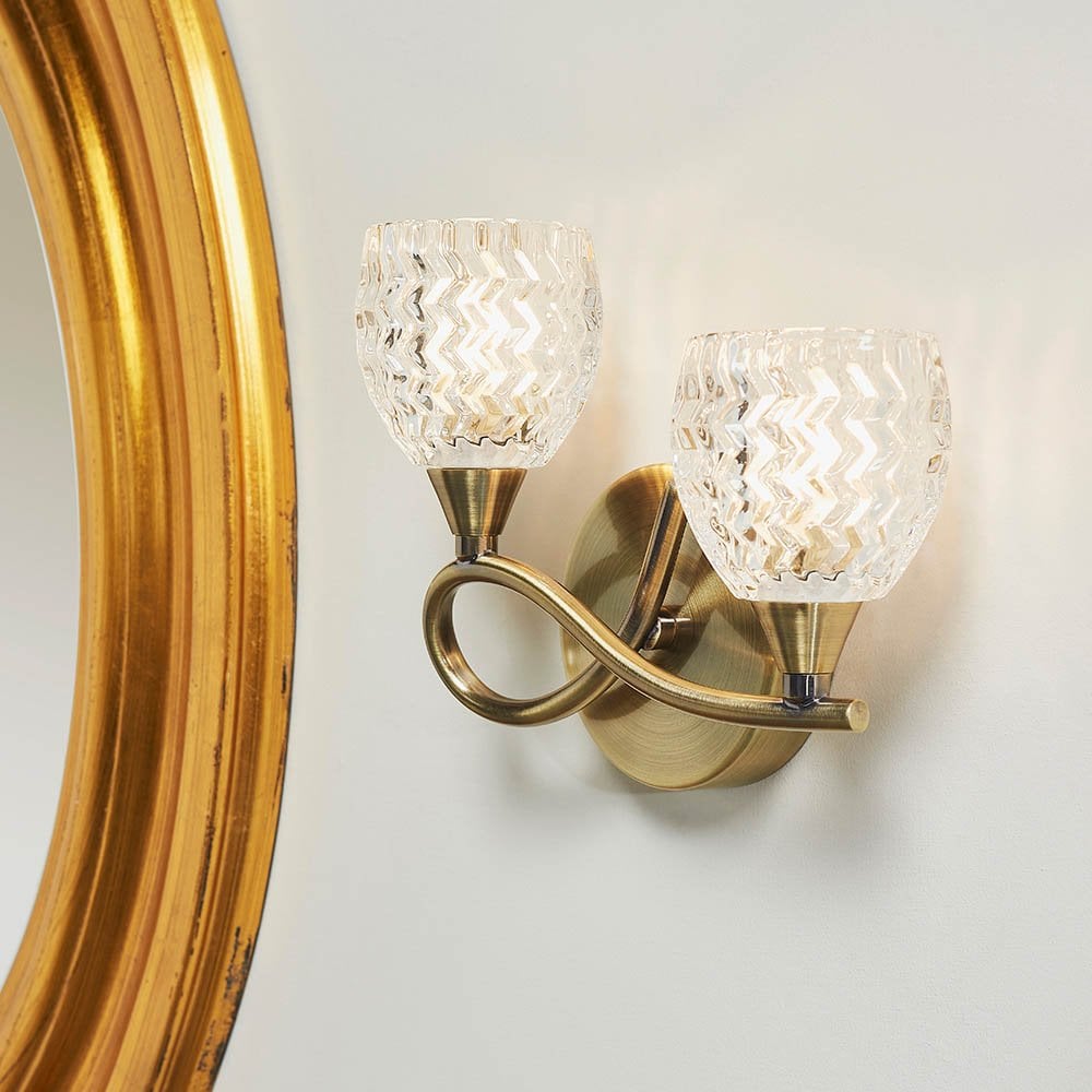 Boyer 2 Light Left in Antique Brass Finish