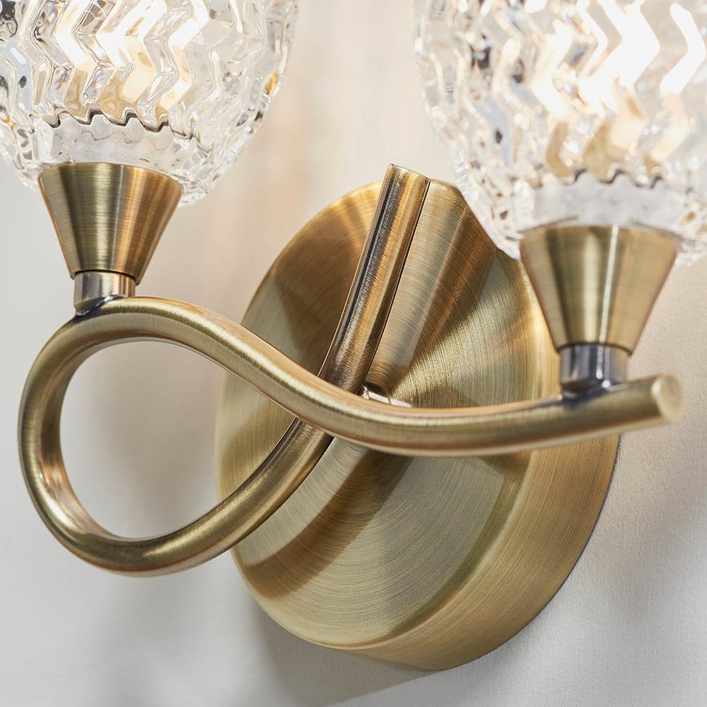 Boyer 2 Light Left in Antique Brass Finish